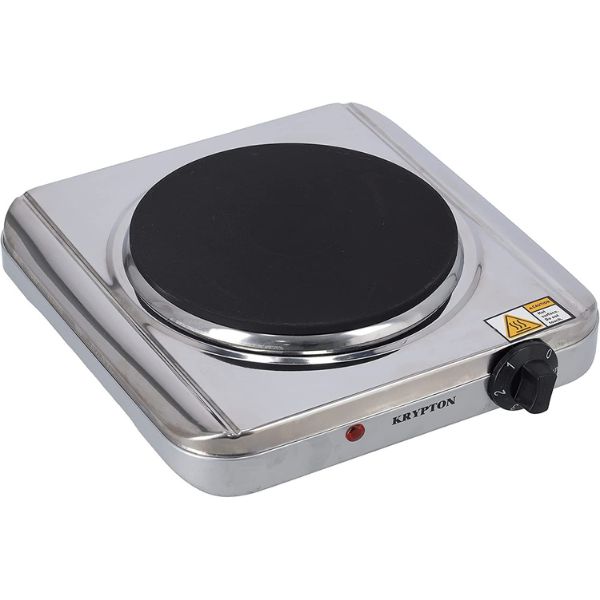 Krypton Stainless Steel Hot Plate 1500 W KNHP6289 - SilverKitchen AppliancesSingle plate of 185mm Operating on/off indicator light Various heat operations; Auto-thermostat Overheat protection Power supply: AC 220-240V 50/60Hz 1500W